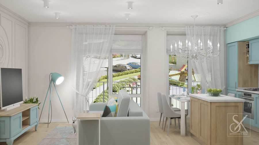 Kitchen-living room, view 4