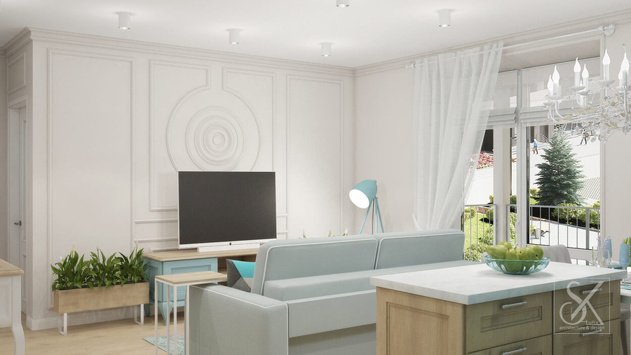 Kitchen-living room, view 2