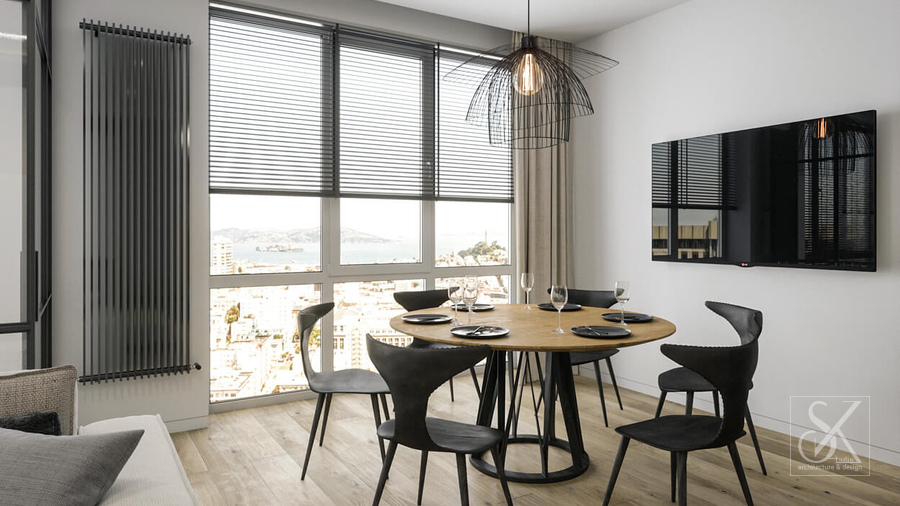 Dining room, view 1